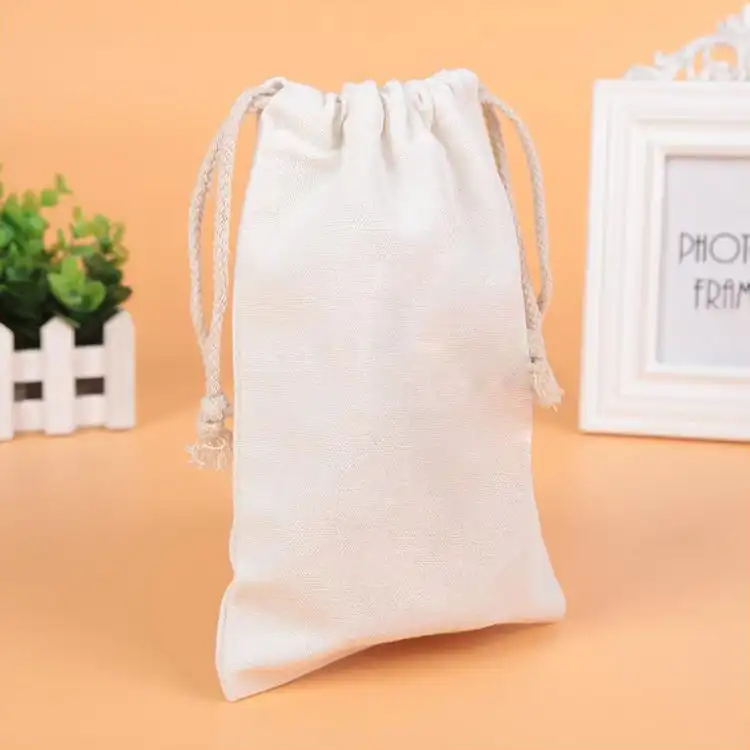 Custom Cosmetic Storage Gift Drawstring Pouch Canvas Tote Bag 1