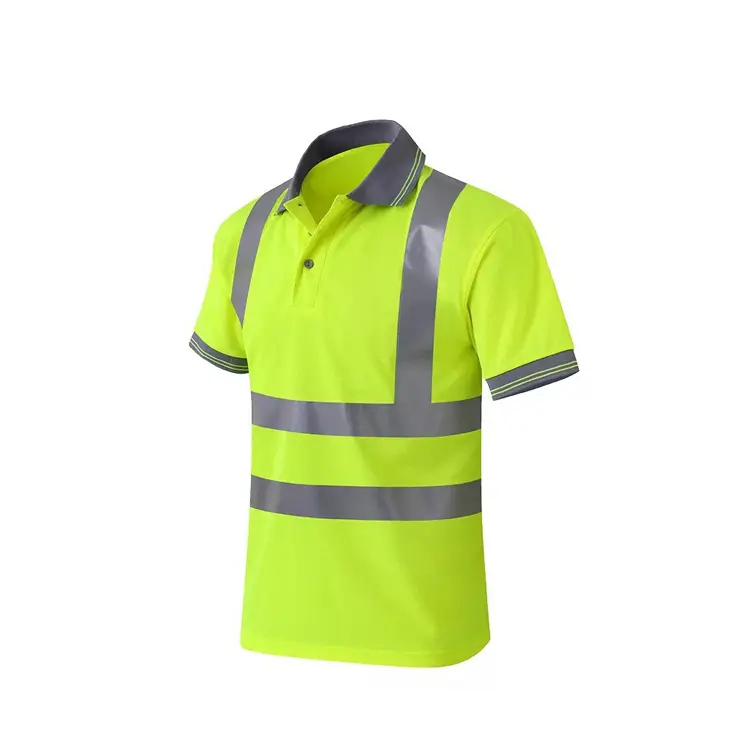 High-Visibility Reflective Short-Sleeve Polo Shirt for Safety Workwear 1