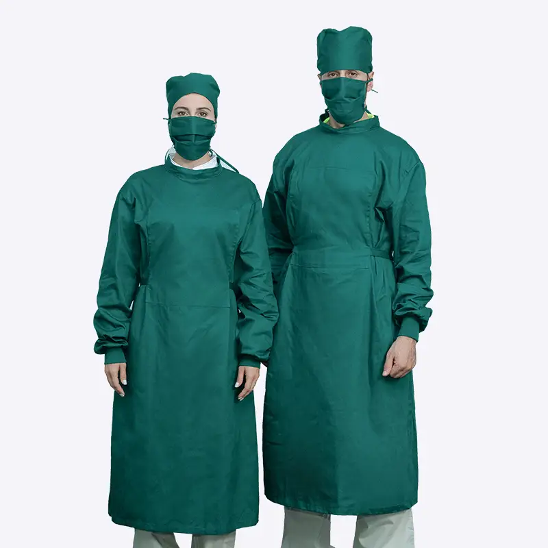 Masker lengan panjang pria dan wanita, gaun bedah rumah sakit dengan cakupan penuh 1