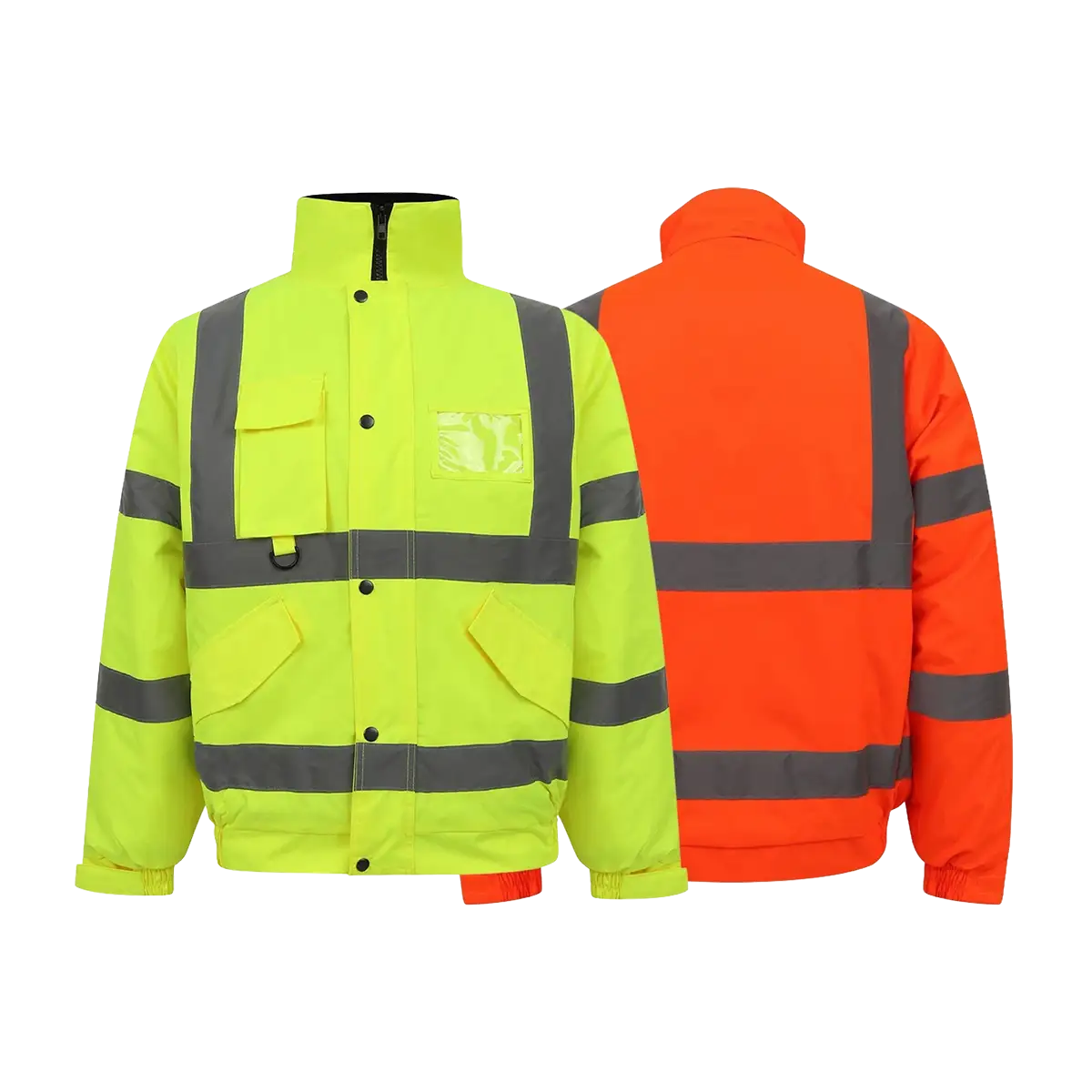 Reflective safety jackets for construction and roadworks team uniforms 1