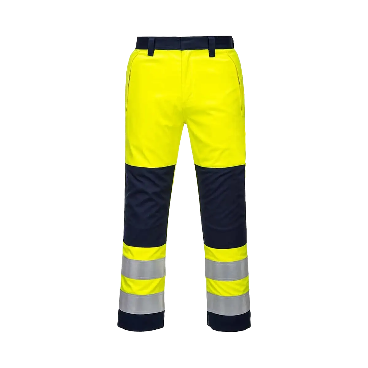 High-visibility reflective safety work pants with reinforced knees 1