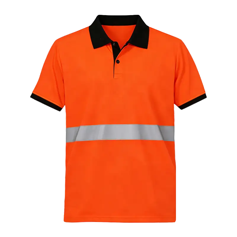 High-visibility high-reflectivity safety polo shirt for night-time work 1