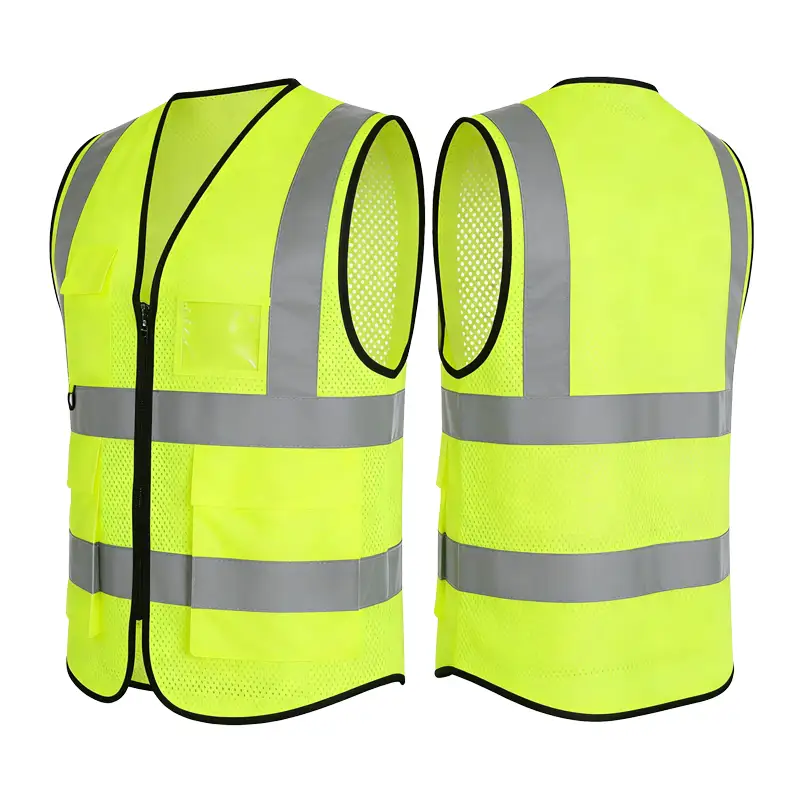 Customised High-Visibility Reflective Safety Vest for Outdoor Construction Work 1