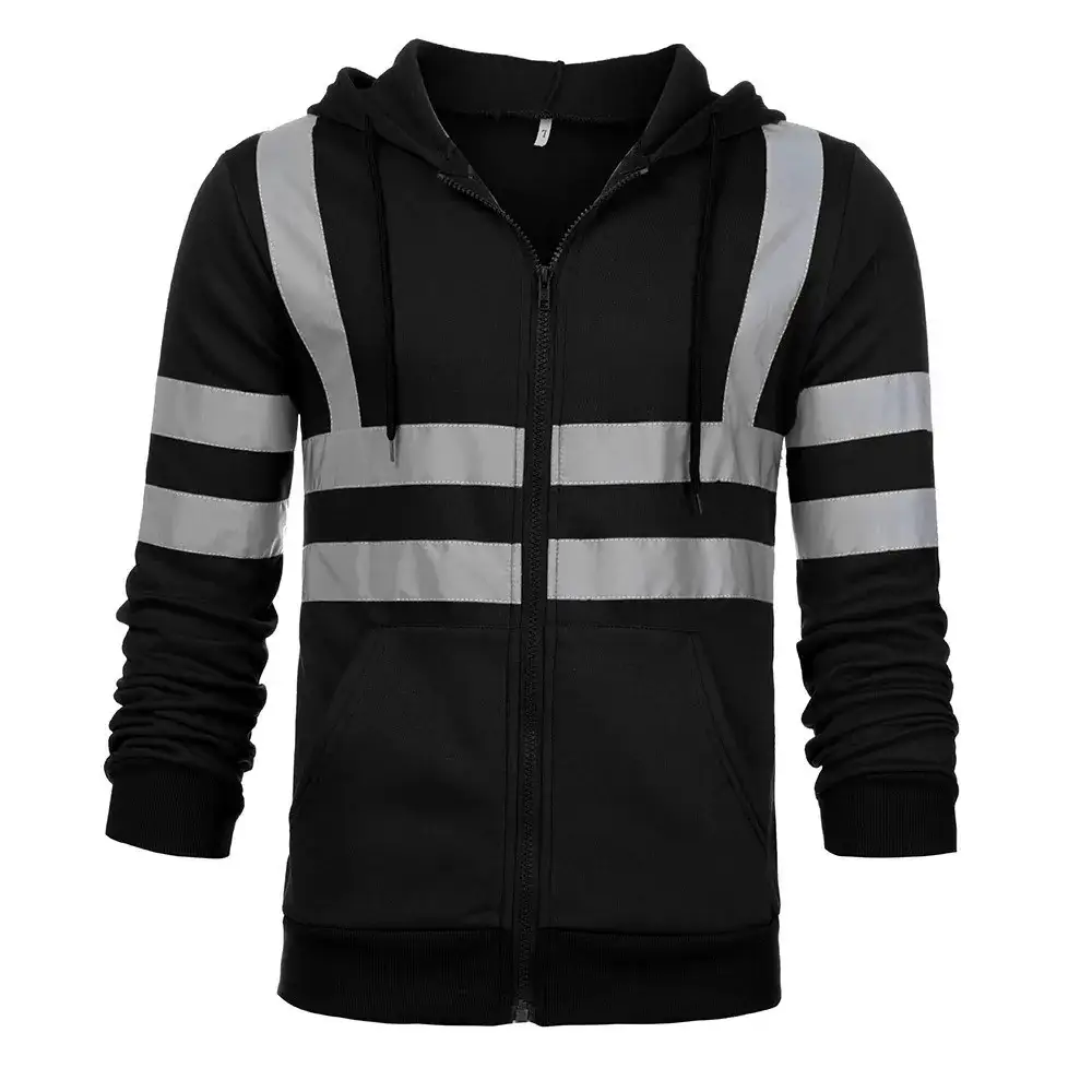 High-Visibility Reflective Hooded Sweatshirts for Industrial and Safety Operations Multiple Colors Available 1