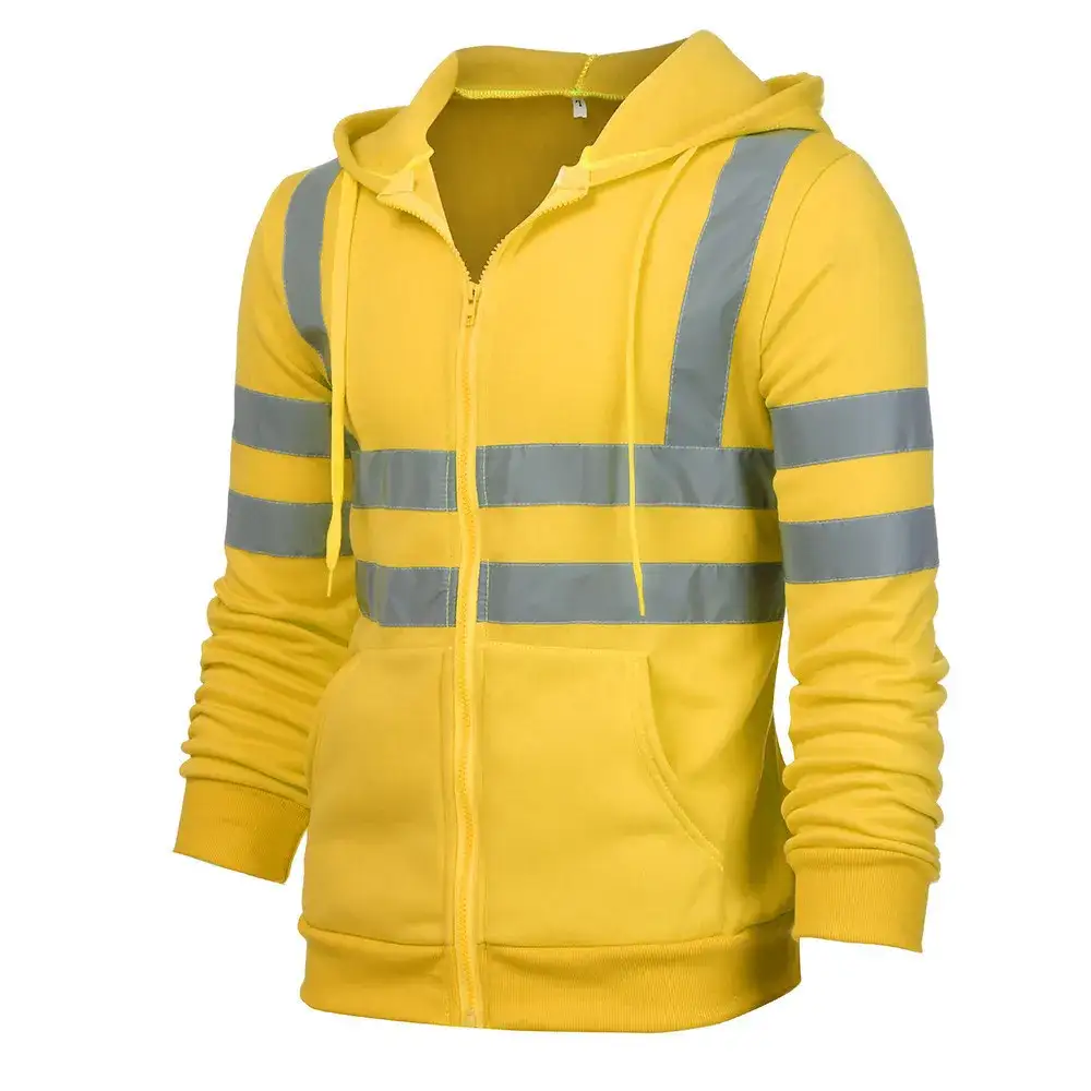 High-Visibility Road Worker Outdoor Safety Protection High-Reflectivity Hooded Sports Jacket Shirt 1